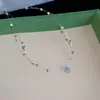Collar con colgante redondo de circón con incrustaciones de diamantes y encaje, cadena para la clavícula minimalista, joyería de nicho de alta gama para mujer, los más vendidos en Corea y Japón