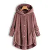 Venta Caliente Transfronteriza Invierno 2026 Amazon eBay Ropa Exterior para Mujer Botones Europeos y Americanos Felpa Color Sólido Chaqueta con Capucha