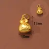 Accesorios Antiguos Vietnamitas de Oro de Arena Alta Retención de Color Cuentas Espaciadoras Colgante de Zirconio Incrustado de Durazno Cadena de Extensión para Pulsera y Collar Joyería DIY