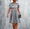 Novedades Primavera/Verano 2026 Sitio Web Independiente Amazon Lazada Venta Caliente Transfronteriza Vestido Clásico con Estampado de Rayas Falda Corta