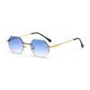 D035 Nuevas Gafas de Sol Retro Doradas Sin Marco de Película Europeas y Americanas para Mujer, Gafas de Sol Personalizadas para Hombre para Fotos de Calle de Celebridades de Internet