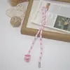 Llavero de Cuerda Tejida con Cuentas de Bloques de Color de Moda Nuevo Cordón Colgante Versátil para Bolso Mochila de Estudiante Adorno