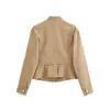 Fabricantes de Ropa para Mujer Transfronterizos al por Mayor 2025 Nueva Popular Moda Casual Khaki Chaqueta de Cuello Alto Aliexpress
