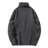 Suéter de gola alta de inverno para homens, versátil e moderno, novo design casual, cor sólida, estilo simples, camada base