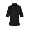 Ap26019-26 Estilo Novo de Início de Primavera Estilo Puro Desejo Americano Tencel Gola Alta Manga Média Stretch Slim-Fit Camiseta Base