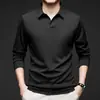 Exportación transfronteriza, Camisa polo para hombre con cuello de gaviota, adecuada para primavera y otoño, casual y versátil, una camiseta de hombre de alta gama