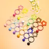 Chaveiro Anel de Livro Sino Estrela Pentágono Colorido Transparente Figura de Miçangas Perler Artesanal Feito à Mão Pingente Acessórios de Joia