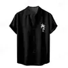 Camisas de Hombre de Venta Caliente Transfronterizas Nuevas Camisas de Playa Hawaianas de Manga Corta con Cuello Estampado Digital 3D