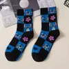 Calcetines de dibujos animados japoneses para mujer, calcetines de algodón peinado hasta la pantorrilla, calcetines de anime de dibujos animados lindos, entrega de una sola pieza