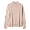 Suéter Elegante de Cuello Medio Alto de 48 Hilos 100% Lana Pura para Mujer, Nuevo Estilo de Otoño, Suéter Fino de Punto de Manga Larga para Invierno
