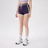 Shorts Deportivos de Cintura Alta con Ribete de Color Contrastante, Efecto Levanta Glúteos, Sin Costuras, Color Durazno, para Correr, Fitness, Yoga para Mujer