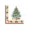 Nueva Decoración de Fiesta Navideña Temática Transfronteriza Árbol de Navidad Retro Plato de Papel Vaso de Papel Servilleta Vajilla Desechable