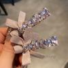 Horquilla de estilo coreano Dongdaemun con lazo de diamantes de imitación rosa para mujer, dulce temperamento, pinza para el pelo con forma de pico de pato, nuevos accesorios para el cabello