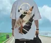 Camiseta Trendy de Dibujos Animados Estilo Hip-Hop Americano Oversized para Hombre, Corte Holgado, Talla Grande, Extra Grande, Manga Corta