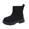 Zapatos Deportivos de Punto Transpirable de Caña Alta para Niños Transfronterizos 2025 Nuevo Estilo Otoño e Invierno para Niñas Botas tipo calcetín sin cordones para Niños Pequeños y Medianos