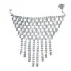 Pulsera de Joyería de Malla Exagerada de Múltiples Filas con Pedrería Europea y Americana, Pulsera Personalizada de Moda con Borla Super Brillante de Diamantes Completos para Mujeres Nicho