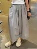 Calça Larga Cinza Papel Fino Secagem Rápida 2026 Verão Leve Confortável Estilo Japonês Ins Solta Estilo Preguiçoso Calça Casual