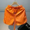 Shorts Masculino de Verão em Algodão e Linho com Cintura Elástica Três Quartos, Shorts de Praia Quatro Quartos, Shorts Studentil da Moda Cor Sólida Soltos de Cintura Baixa