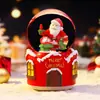 Bola de cristal de Natal produto novo transfronteiriço caixa de música, caixa de música criativa com neve brilhante Papai Noel, presente de feriado