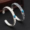 Pulsera Popular de Plata Tibetana Retro con Enredadera y Flores, Joyería de Moda con Personalidad para Hombre y Mujer, Pulsera Antigua
