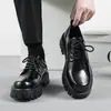 Sapatos Formais de Negócios Estilo Britânico com Solado Macio, Aumento de Altura, Solado Grosso, para Casamento (Noivo) - Primavera 2026 - Tamanho Grande - 2135