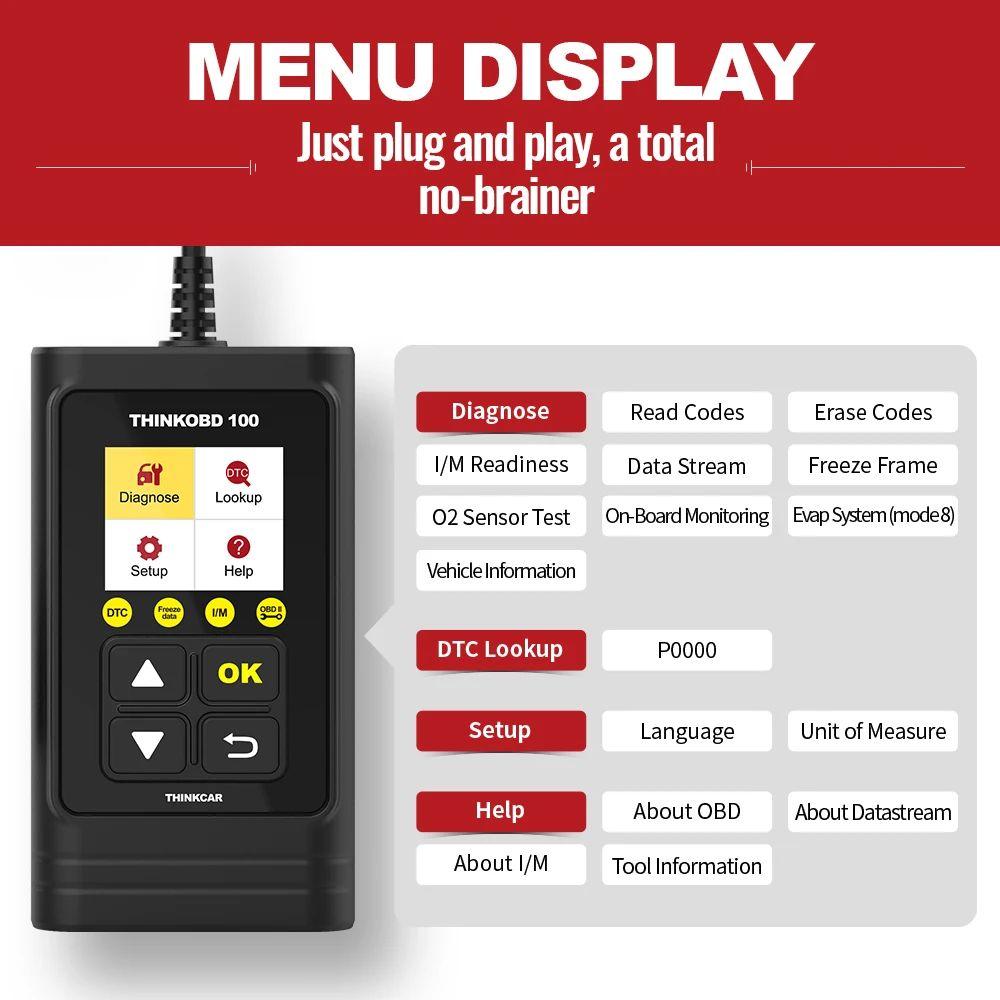 THINKOBD 100 OBD2 Scanner OBD Code Reader Car Check Engine Fault scanner tool diagnostic tool code Diagnostic Tool