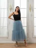 Falda de Malla Multicapa de Cintura Alta Estilo Pastel, Longitud Media, Corte Amplio en A, Gasa Ligera, Falda Estilo Hada Retro Francés, Exclusivamente para Ventas Transfronterizas