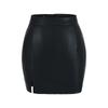 Bolsa de Cadera Sexy Atractiva para Piernas Separadas Falda de Cuero Otoño e Invierno Nueva Versátil de Cintura Alta Aspecto Adelgazante Antiexposición Falda Corta