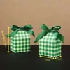 Caixa de Presente Xadrez Verde Festa de Natal Casamento Caixa de Doces Caixa de Embalagem para Presente Pequeno Cartão Branco Caixa de Presente Xadrez Novo Estilo