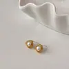 Pendientes de plata de ley 925, de lujo ligero, exquisitos, de nicho, de alta gama, dulces y frescos, pendientes de botón de perla, diseño de espiral para mosquitos, compactos, sencillos, a la moda