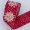 Rolo de linho sintético de Natal, fita dourada e prateada estampada a quente, tecido, DIY, feito à mão, decoração de laço de Natal para casamento, fita artesanal
