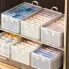 Caixa Organizadora Transparente para Roupas Domésticas Caixa de Armazenamento de Brinquedos Cesto de Armazenamento para Guarda-Roupa de Quarto Artefato de Armazenamento de Grande Capacidade