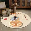 Alfombra redonda de estilo chino tradicional, alfombrilla para sofá y mesa de centro de sala de estar, alfombrilla para silla giratoria de estudio, alfombra vintage para mesita de noche de dormitorio, alfombrilla para pies de vestidor