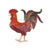 Moda nacional retro exquisito esmalte de diamante glaseado broche de gallo joyería del año del pollo pin de animal accesorios de prendedor