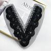 Cuentas Tubulares Hechas a Mano Perla Negro y Blanco Malla de Encaje Cuello en V Flor DIY Vestido de Mujer vestido Camisa Tirantes Encaje Accesorios