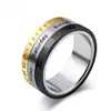 Calendario Romano Rotatorio Transfronterizo Anillo de Acero Inoxidable para Hombres con Diseño Giratorio