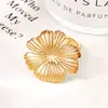 Anillo de Flor Grande Ajustable de Acero Inoxidable Tohm Amazon Más Vendido para Mujeres, Moderno y Versátil, Anillo de Flor Electrochapado y que No se Desvanece