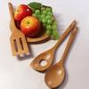 Juego de utensilios de cocina de madera de haya de fábrica sin pintura sin cera cuchara de madera colador espátula