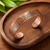 Pulsera Magnética de Apertura Transfronteriza, Pulsera Cepillada Color Cobre Rojo Vintage, Joyería de Moda Estilo Comercio Exterior, Accesorio Sencillo de Muñeca para Pareja