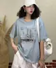 Camiseta Informal Versátil de Manga Corta con Estampado Nuevo Estilo Verano 2026 para Mujer, Talla Grande Holgada, Estilo Perezoso, Camiseta de Manga Corta