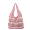Bolso Tejido de Punto Hueco Nuevo Transfronterizo para Mujer 2024 Nuevo Verano Hecho a Mano Bolso Tejido de Punto para el Brazo Bolso de Hombro Tejido de Punto con Forma de Corazón