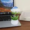 Flor de crochê girassol planta em vaso pequena produto acabado decoração de mesa ornamento flor artificial de crochê planta em vaso flor de crochê