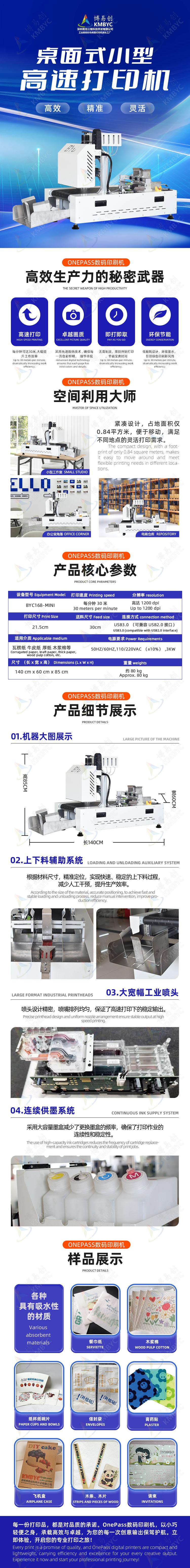 小型桌面高速打印机详情页