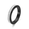 2023 nuevo nicho transfronterizo ins anillo giratorio de doble fila de barro Diamante Blanco Diamante anillo de pareja fabricante de origen