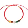 Pulsera Tao Cinco Elementos Ágata Rojo para Mujer Hecha a Mano con Hilo Dorado 2026 Año del Zodiaco Pulsera de Hilo Rojo con Cuentas de la Fortuna