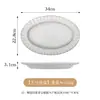 Louça de Mesa Cerâmica Criativa Estilo Japonês Retrô com Listras Onduladas, Tigelas de Arroz com Esmalte Branco, Tigelas de Sopa, Pratos para Legumes, Pratos para Peixe e Molheiras