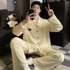 Pijama para Hombre Primavera y Otoño Seda de Hielo Manga Larga 2026 Nuevo Dibujos Animados Elegante Juvenil Seda Otoño Conjunto de Ropa para el Hogar