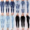 Amazon Europeo y Americano deseo moda ajuste ceñido elástico jeans leggings para mujer fábrica de jeans suministro primario talla súper grande