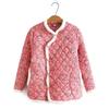 Chaqueta Floral de Algodón Acolchada del Noreste, Engrosada y Cálida, Estilo Étnico con Cierre de Botones, Abrigo de Invierno para Mujeres de Mediana Edad y Mayores, Venta al por Mayor