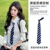 Camisa a Rayas Diagonales Azul Oscuro Corbata Accesorio para Mujer Atado a Mano Estilo Universitario Bufanda Larga Accesorio para Cuello Producto Nuevo